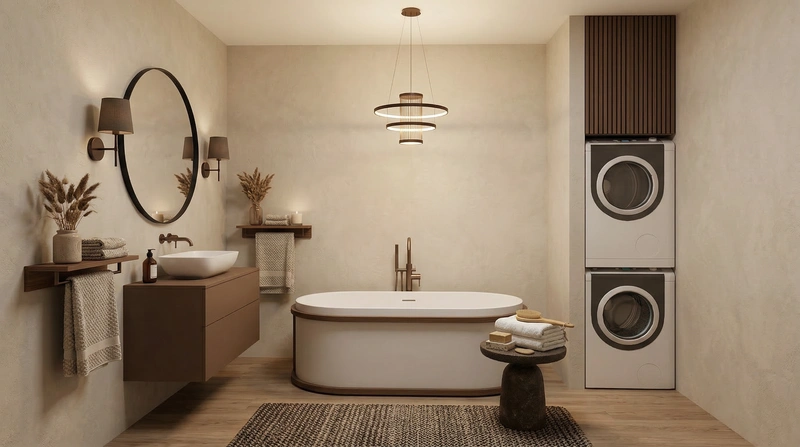 Дизайн ванной в стиле Хюгге — фото интерьера от нейросети RoomGPT