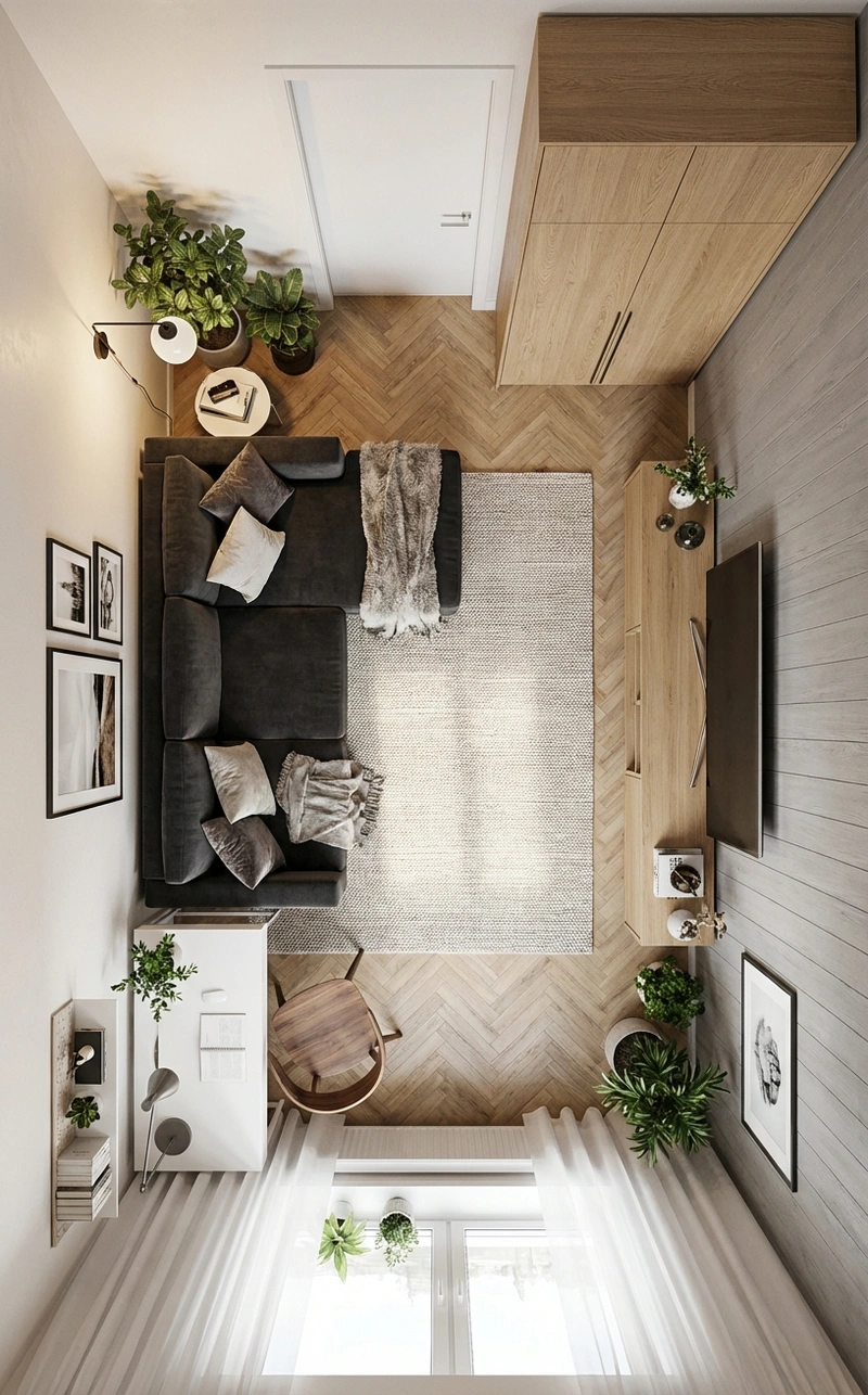 Дизайн интерьера в стиле Сканди — Гостиная от нейросети RoomGPT