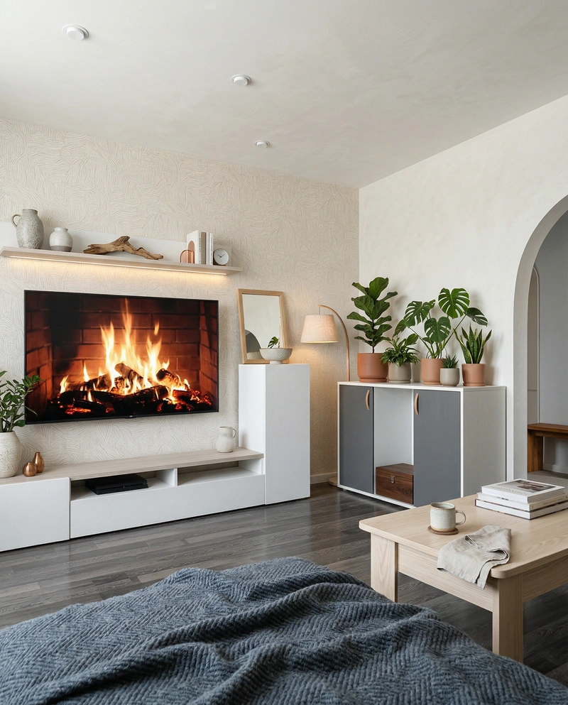 Дизайн интерьера в стиле Хюгге — Гостиная от нейросети RoomGPT