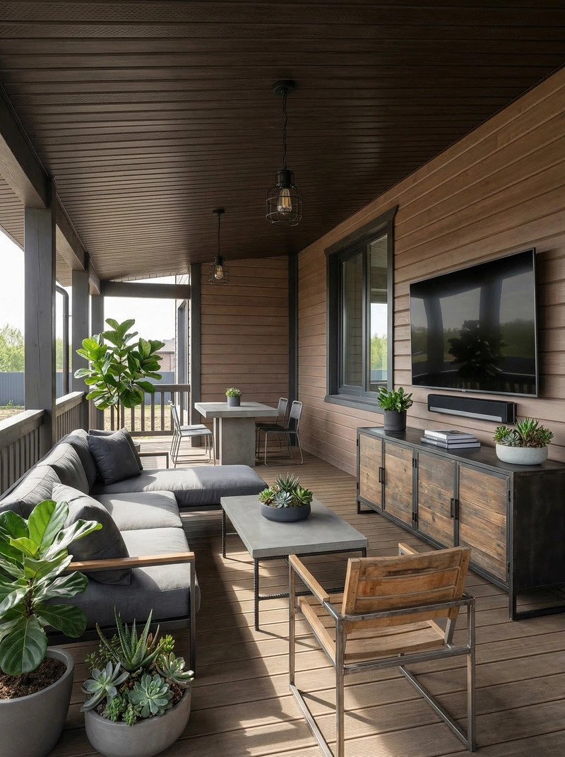 Дизайн гостиной в стиле Лофт — фото интерьера от нейросети RoomGPT