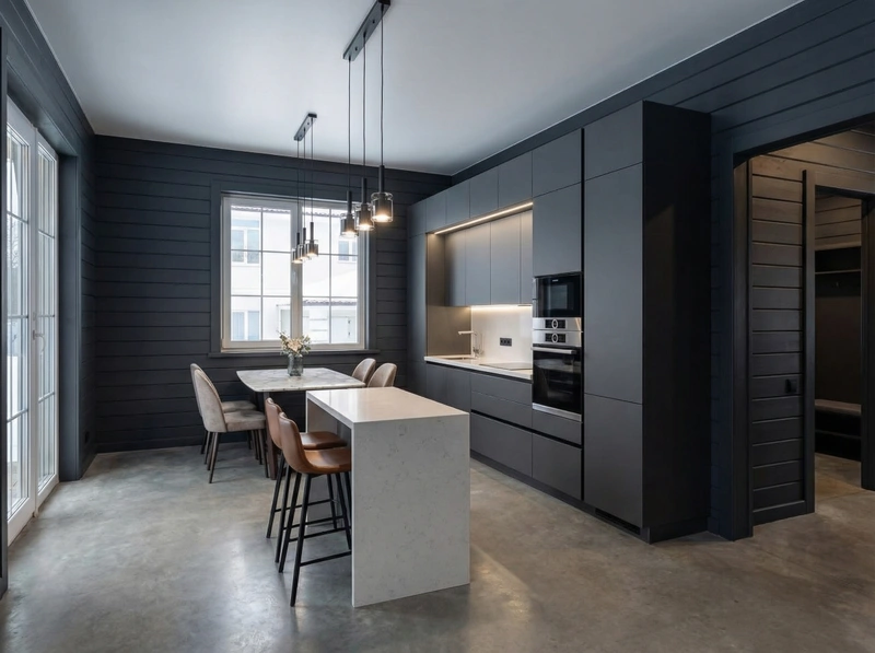 Дизайн интерьера в стиле Контемпорари — Кухня от нейросети RoomGPT