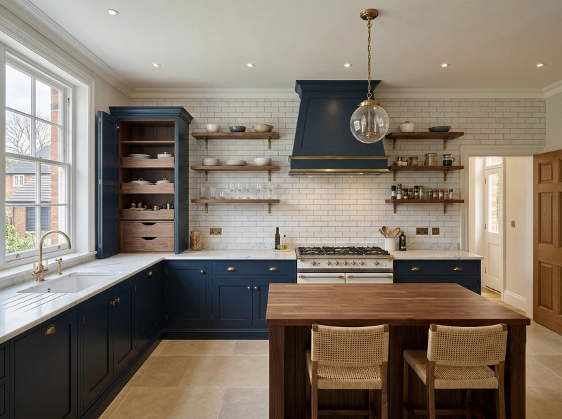 Дизайн кухни в стиле Классика — фото интерьера от нейросети RoomGPT