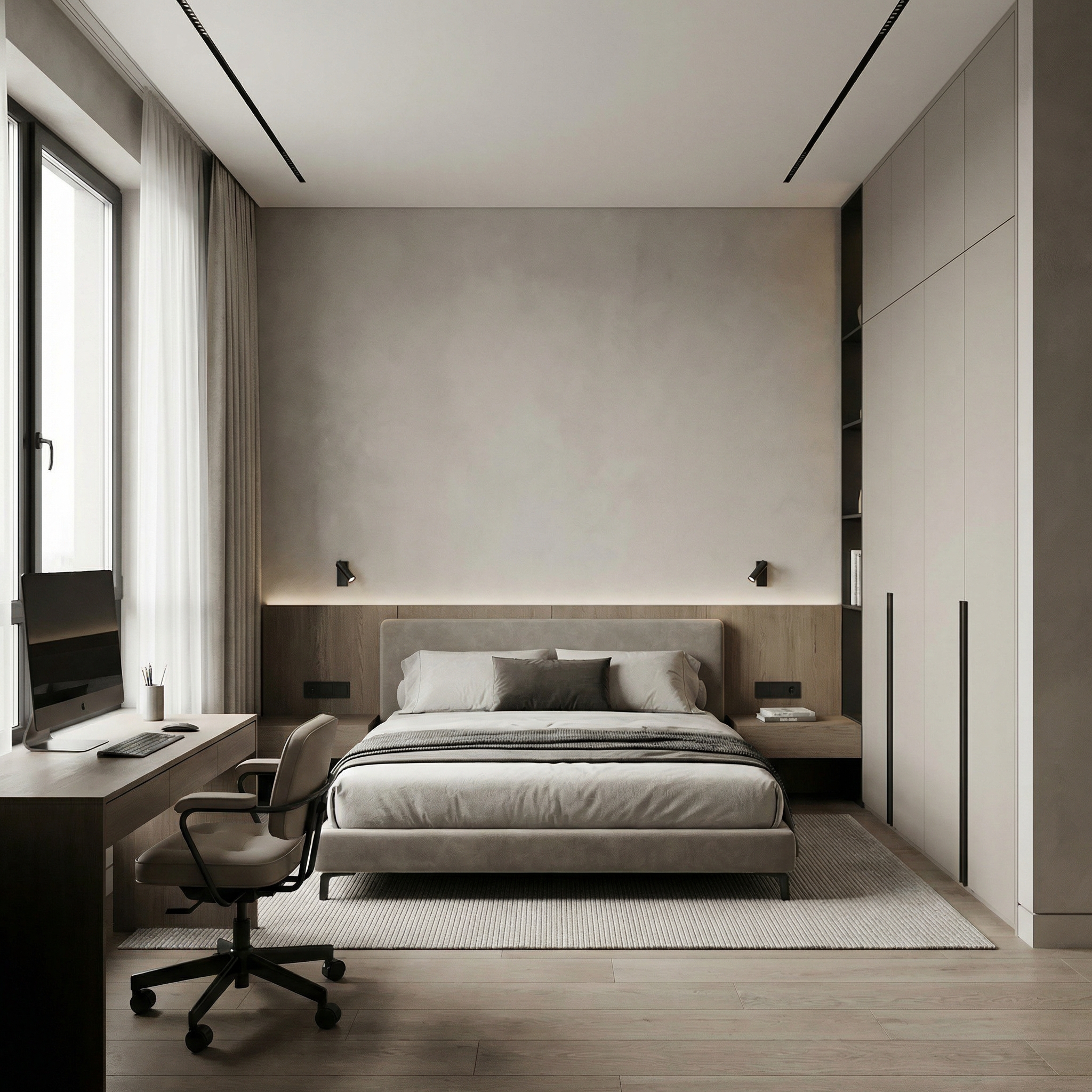 Дизайн спальни в стиле Минимализм — фото интерьера от нейросети RoomGPT