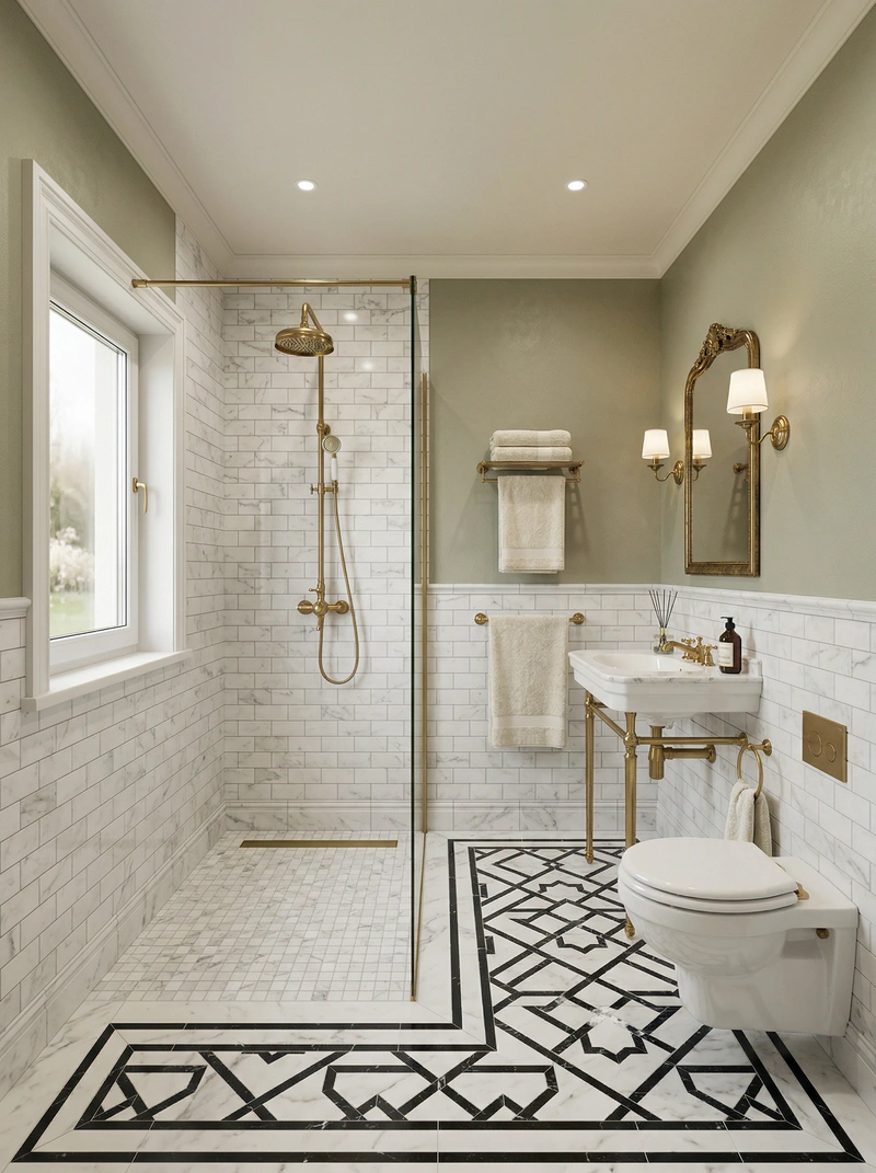 Дизайн интерьера в стиле Классика — Ванная от нейросети RoomGPT