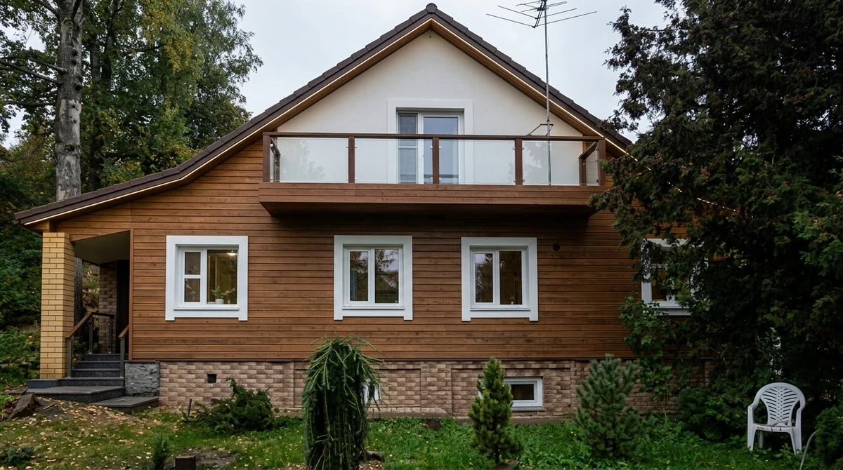 Дизайн фасада в стиле Шале — Фасад от нейросети RoomGPT
