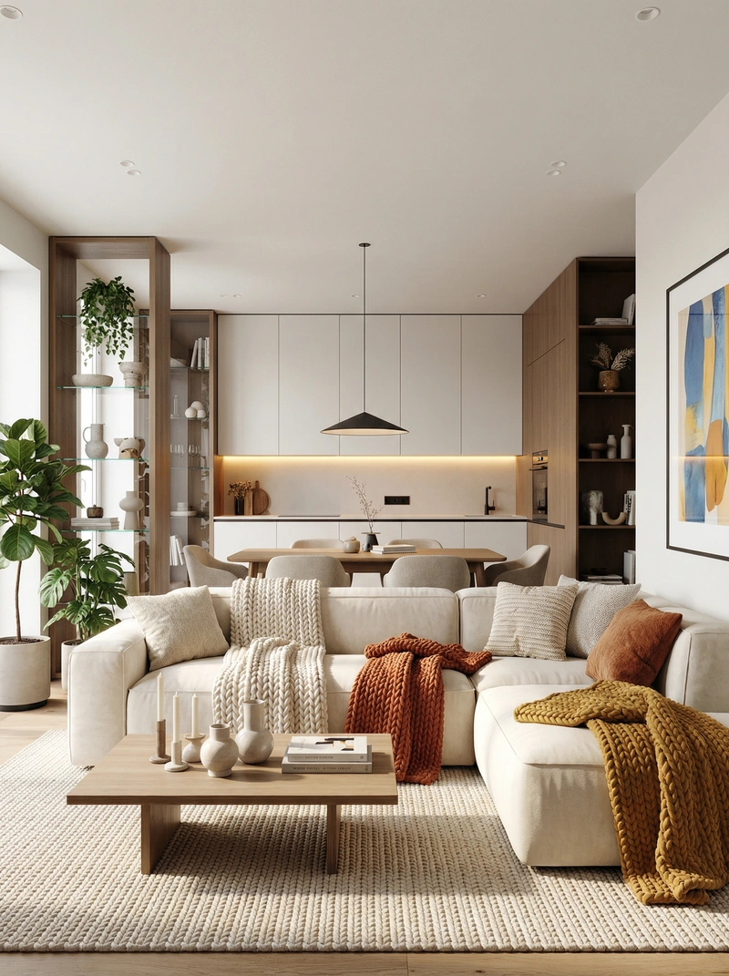 Дизайн интерьера в стиле Хюгге — Гостиная от нейросети RoomGPT