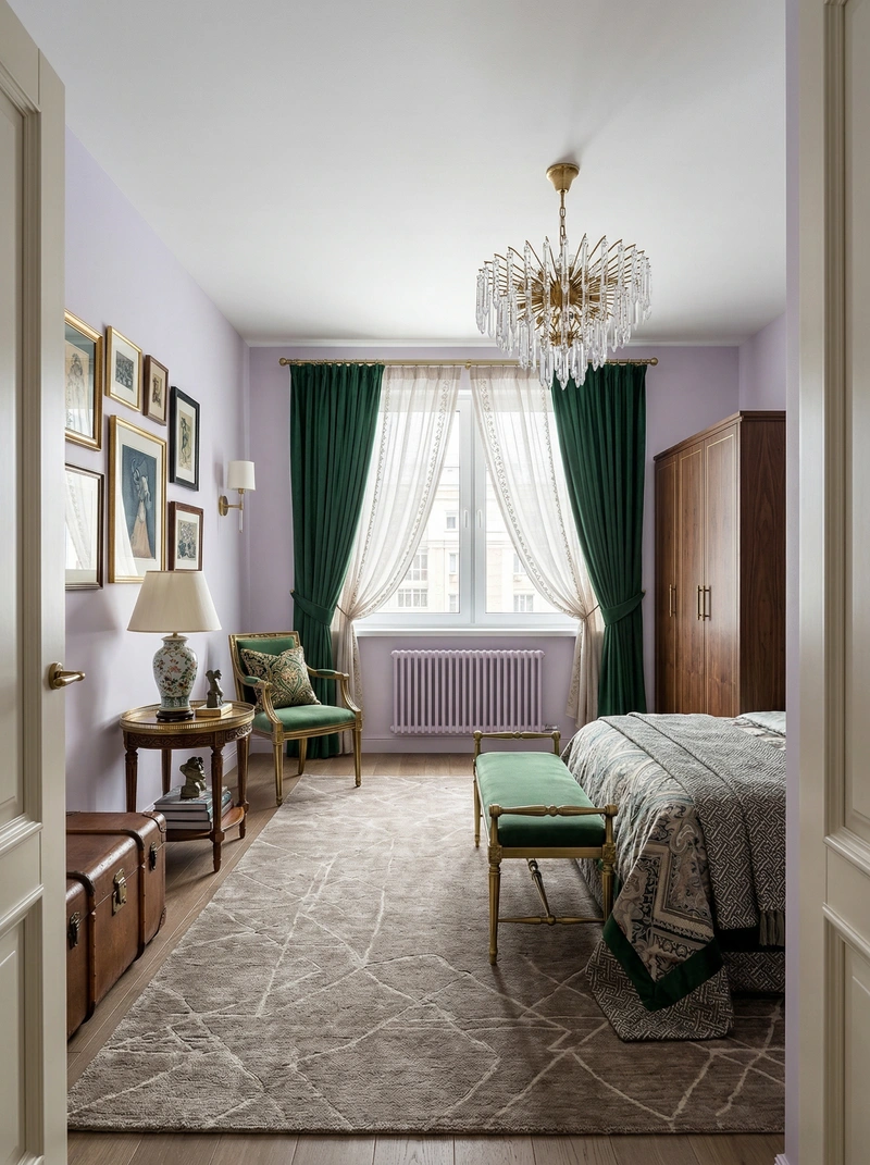 Дизайн интерьера в стиле Эклектика — Спальня от нейросети RoomGPT