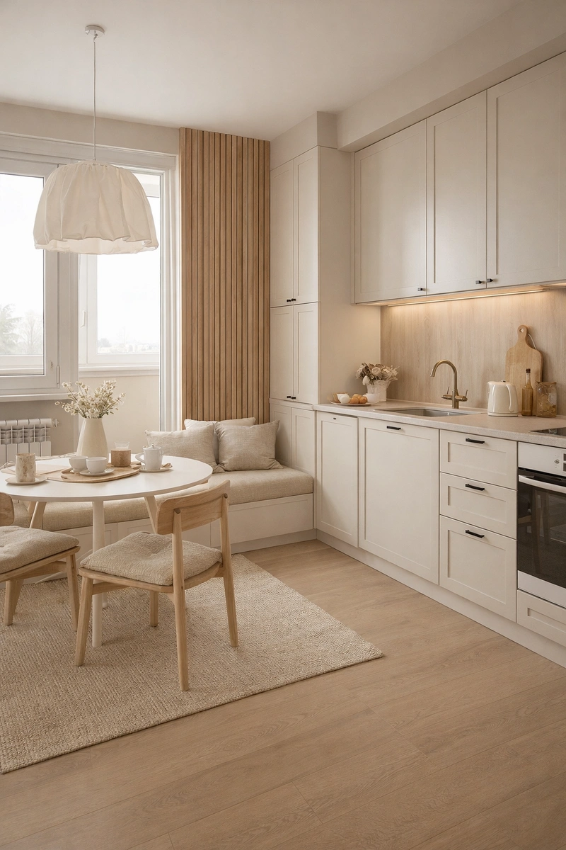 Дизайн интерьера в стиле Хюгге — Кухня от нейросети RoomGPT