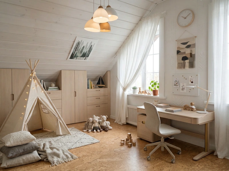 Дизайн детской в стиле Хюгге — фото интерьера от нейросети RoomGPT
