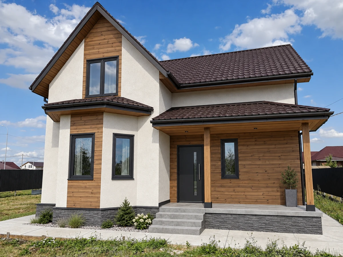 Дизайн фасада в стиле Сканди — Фасад от нейросети RoomGPT