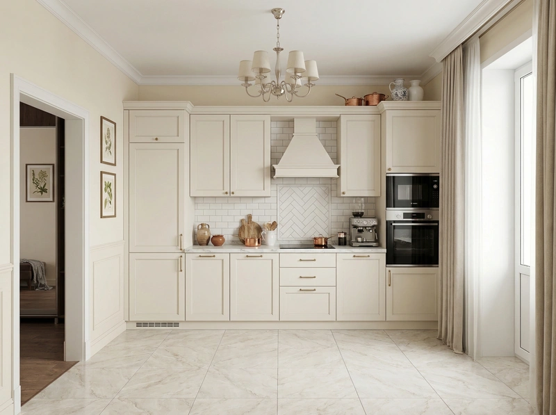 Дизайн интерьера в стиле Классика — Кухня от нейросети RoomGPT