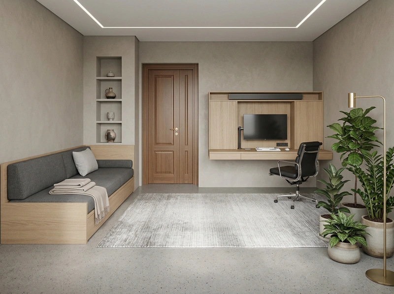 Дизайн интерьера в стиле Минимализм — Спальня от нейросети RoomGPT