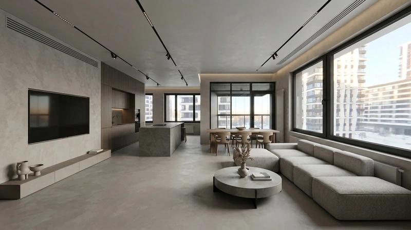 Дизайн интерьера в стиле Минимализм — Гостиная от нейросети RoomGPT