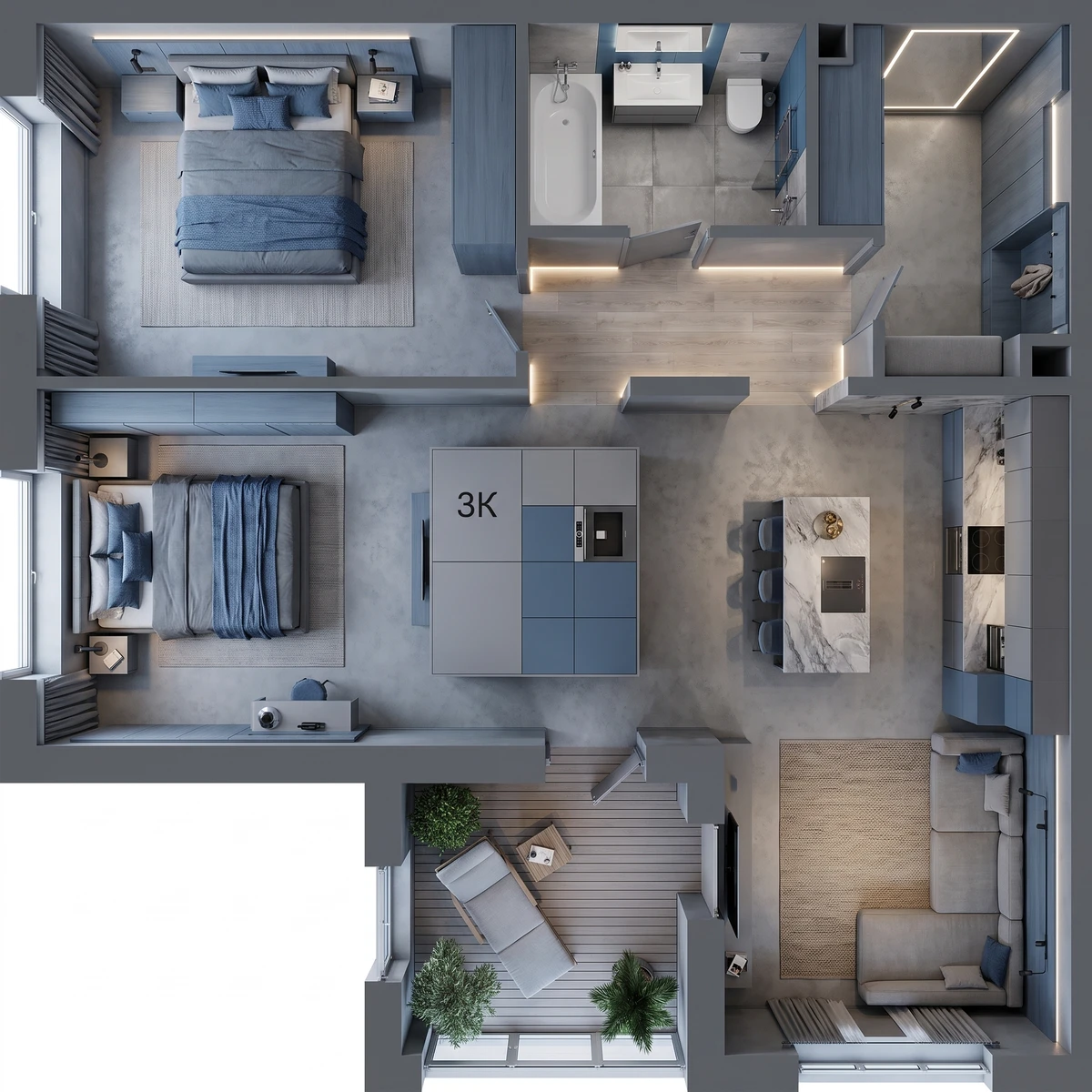 Дизайн гостиной в стиле Минимализм — фото интерьера от нейросети RoomGPT