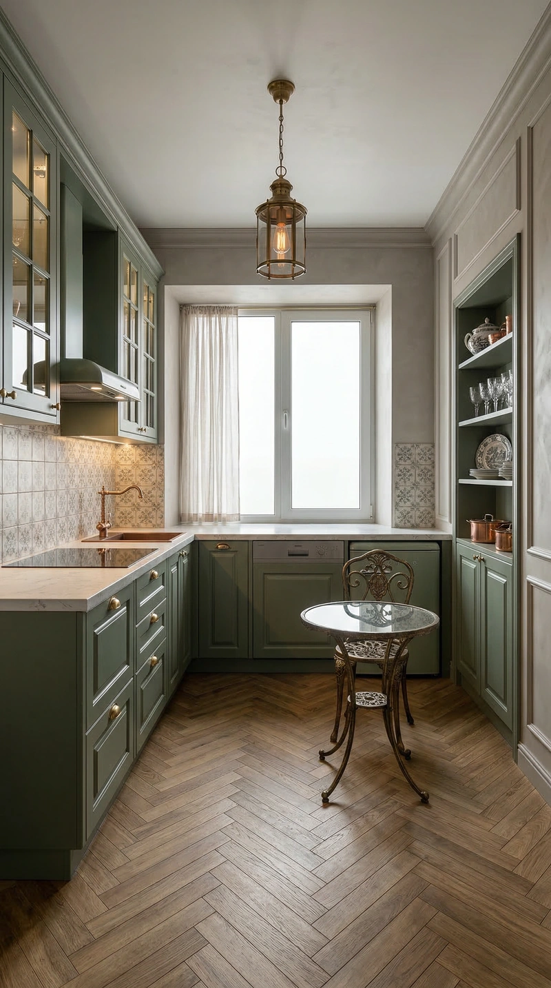 Дизайн кухни в стиле Классика — фото интерьера от нейросети RoomGPT
