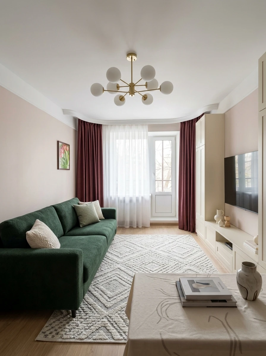 Дизайн гостиной в стиле Сканди — фото интерьера от нейросети RoomGPT
