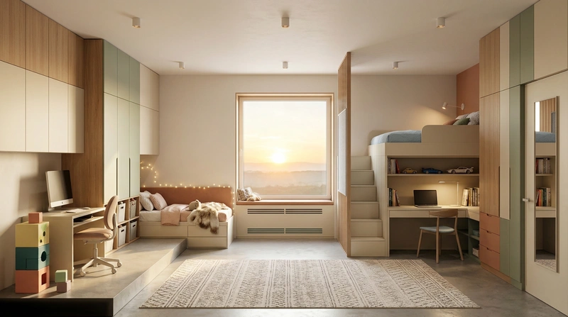 Дизайн детской в стиле Минимализм — фото интерьера от нейросети RoomGPT