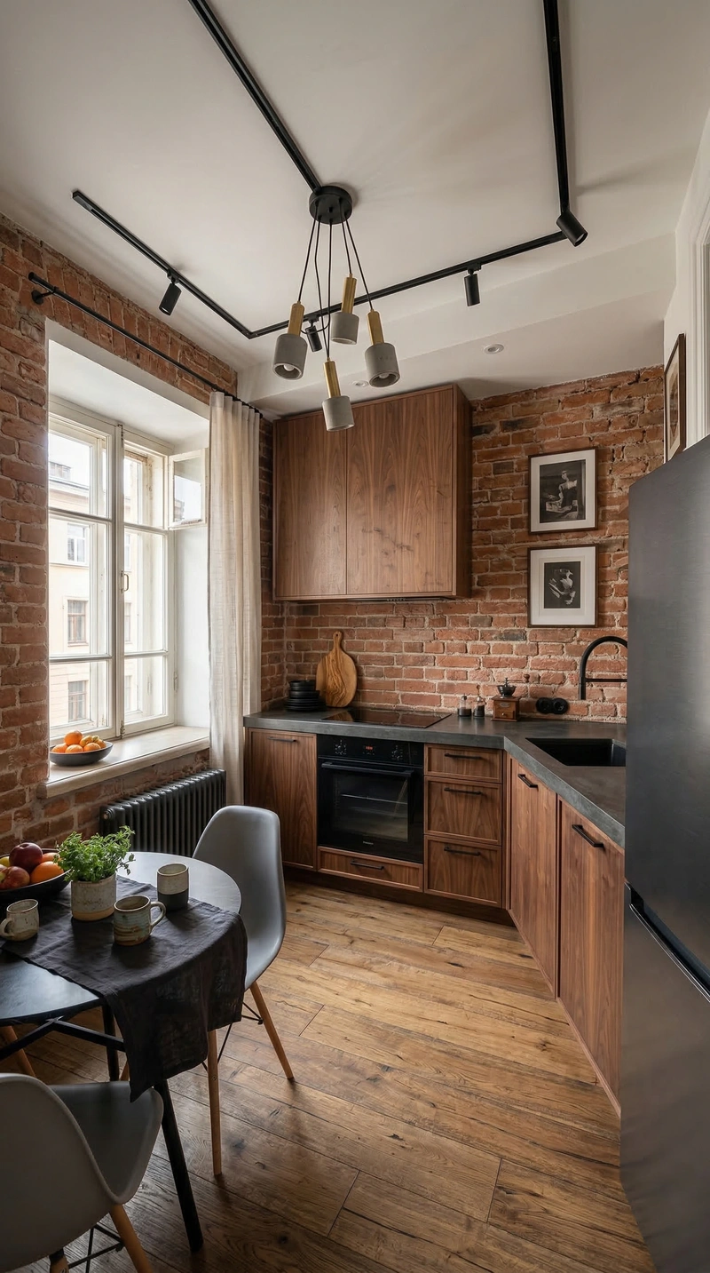 Дизайн кухни в стиле Лофт — фото интерьера от нейросети RoomGPT