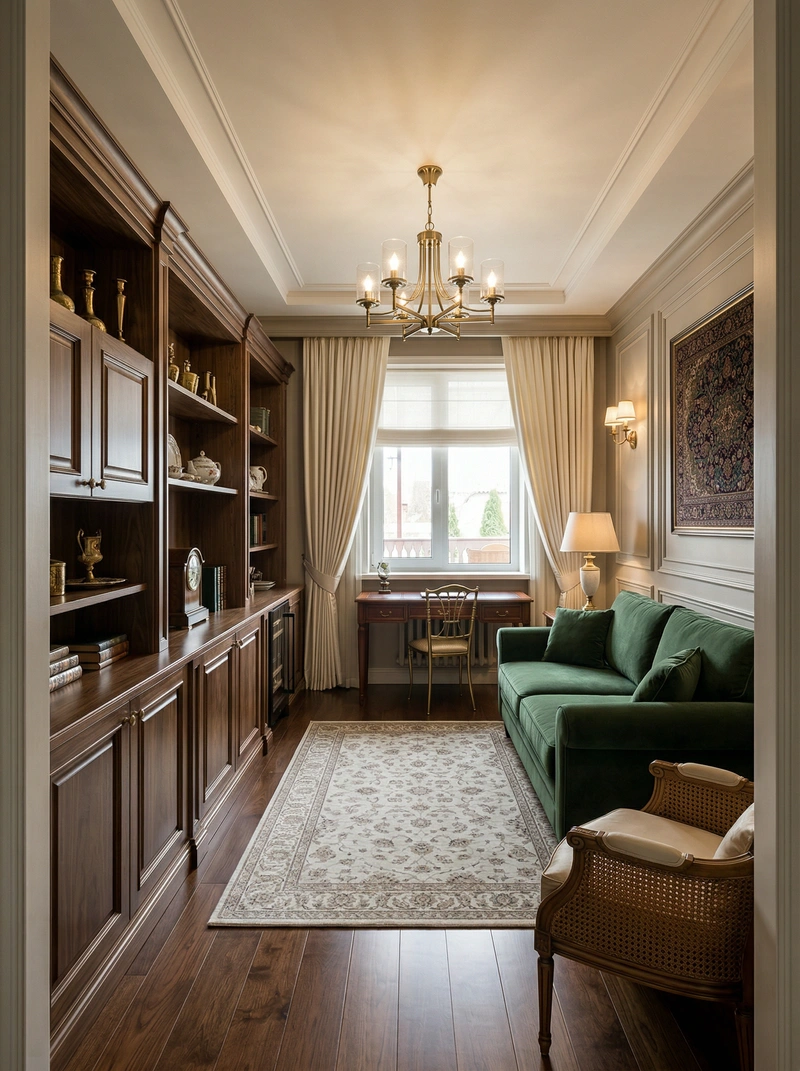 Дизайн интерьера в стиле Классика — Гостиная от нейросети RoomGPT