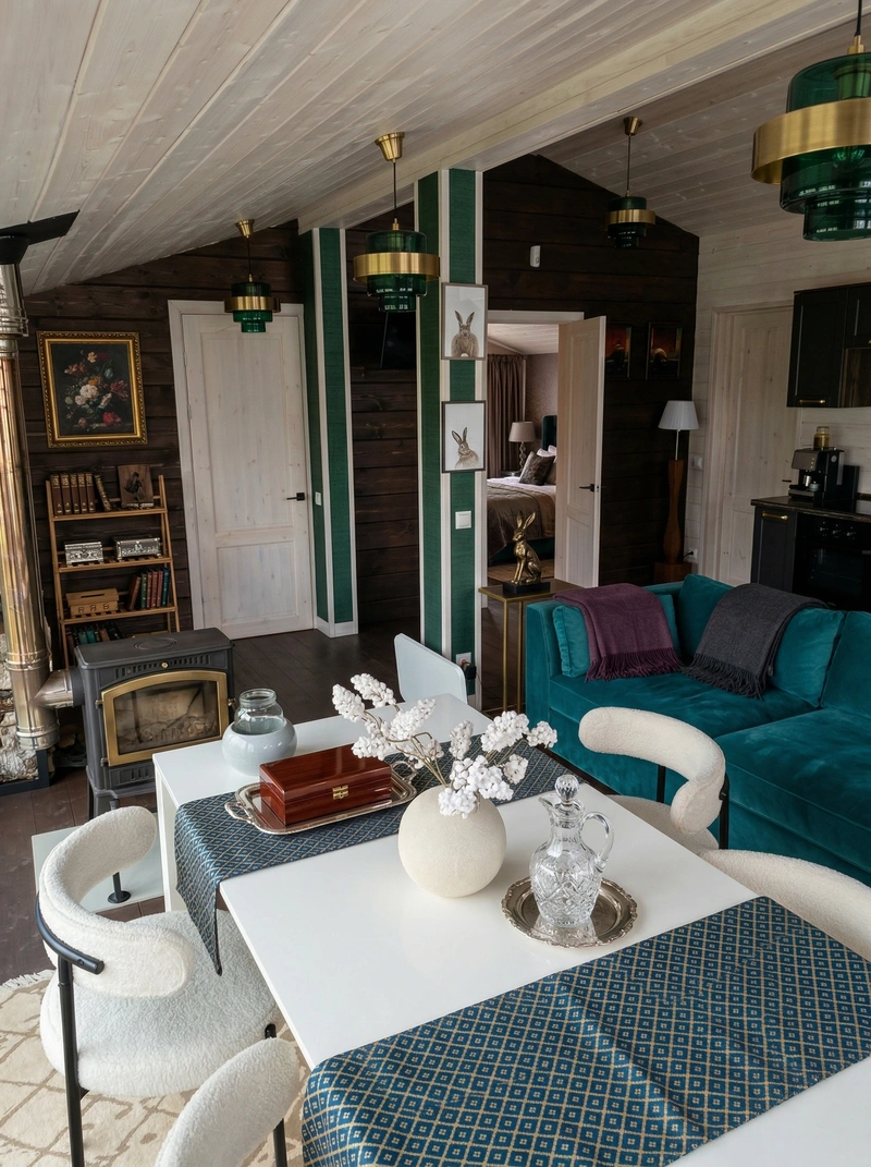 Дизайн гостиной в стиле Британский — фото интерьера от нейросети RoomGPT