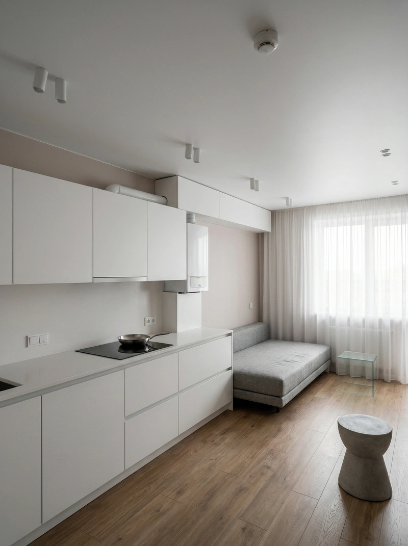 Дизайн кухни в стиле Минимализм — фото интерьера от нейросети RoomGPT