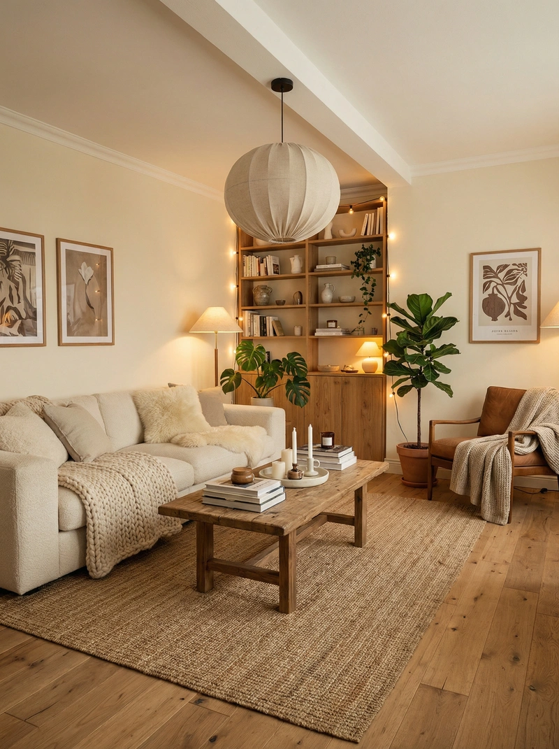 Дизайн интерьера в стиле Хюгге — Гостиная от нейросети RoomGPT