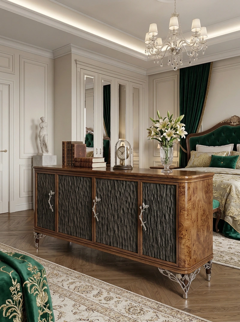 Дизайн спальни в стиле Классика — фото интерьера от нейросети RoomGPT