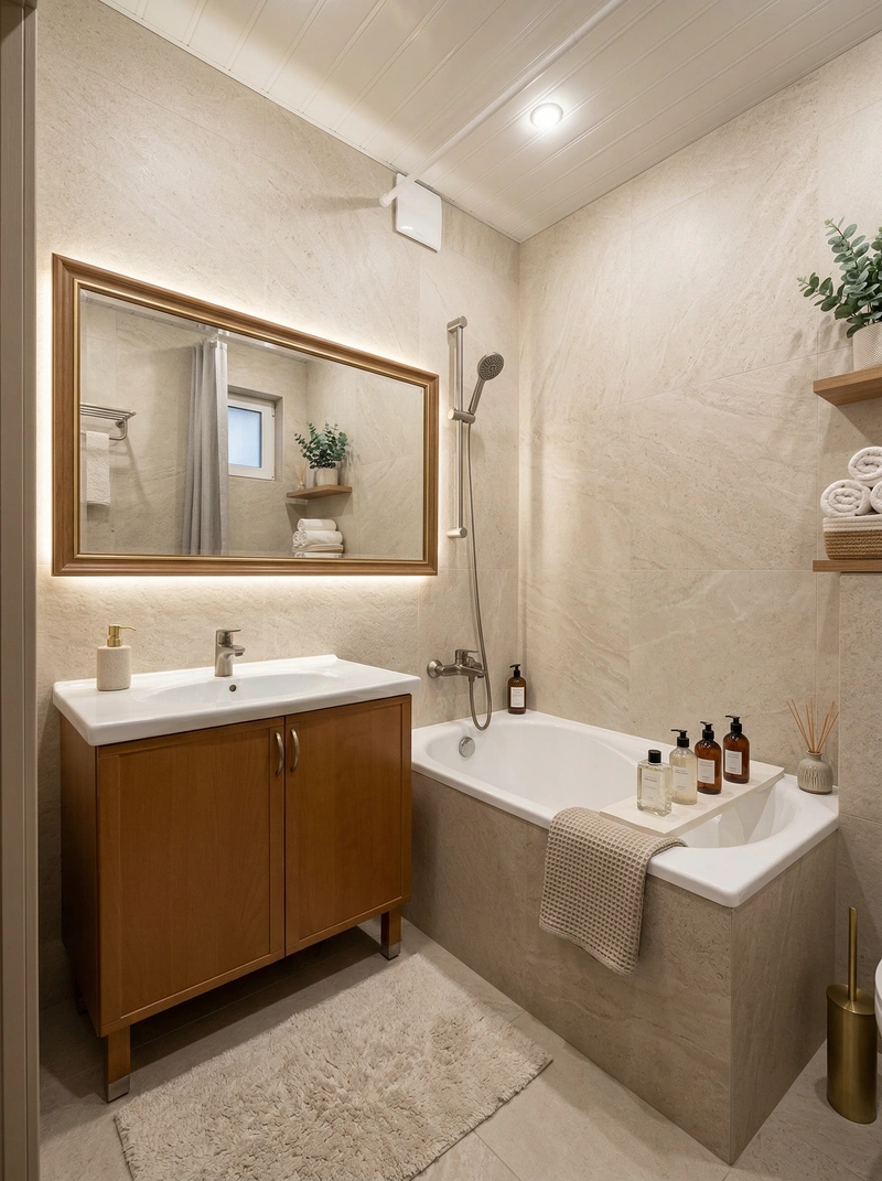 Дизайн интерьера в стиле Сканди — Ванная от нейросети RoomGPT