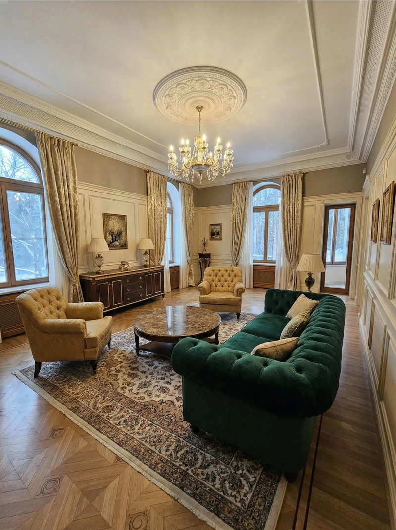 Дизайн интерьера в стиле Классика — Гостиная от нейросети RoomGPT