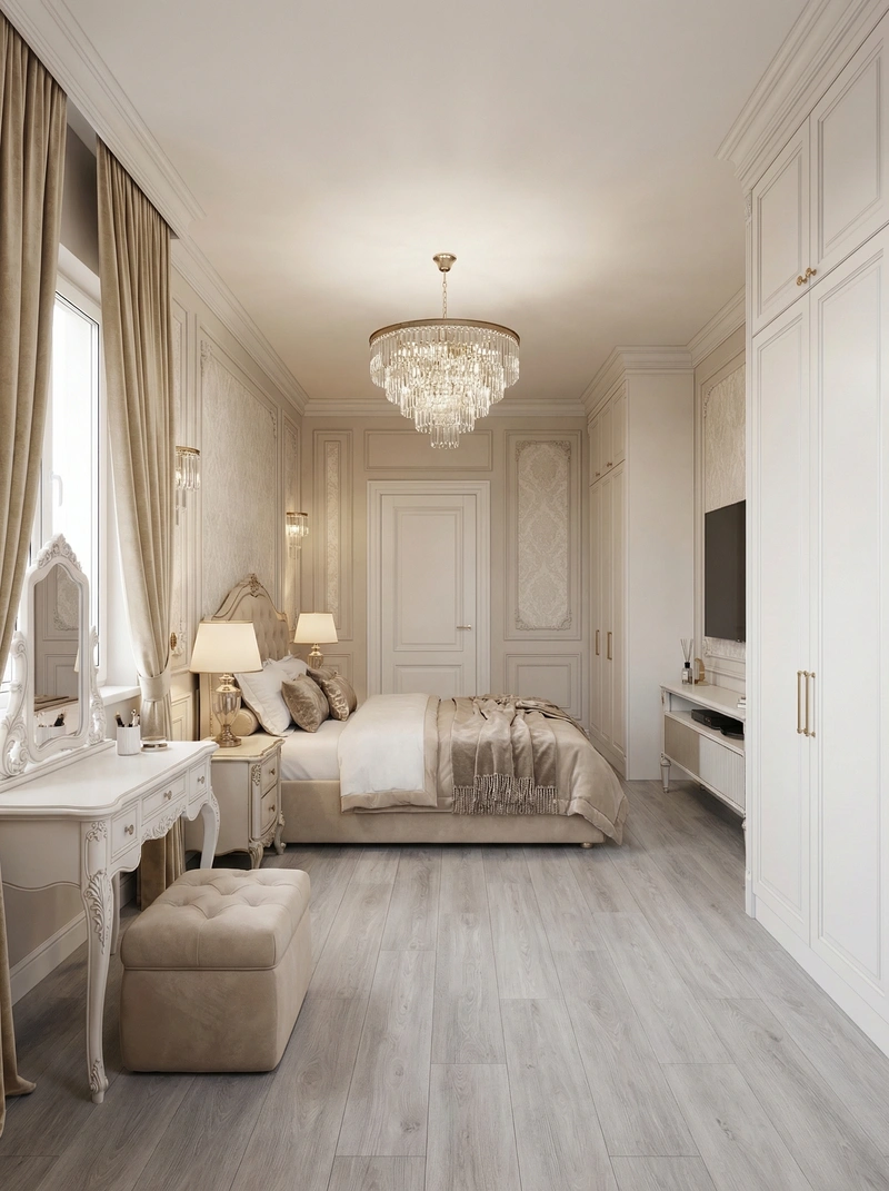 Дизайн интерьера в стиле Классика — Спальня от нейросети RoomGPT