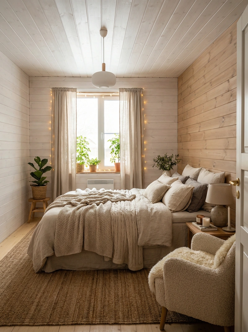 Дизайн интерьера в стиле Хюгге — Спальня от нейросети RoomGPT