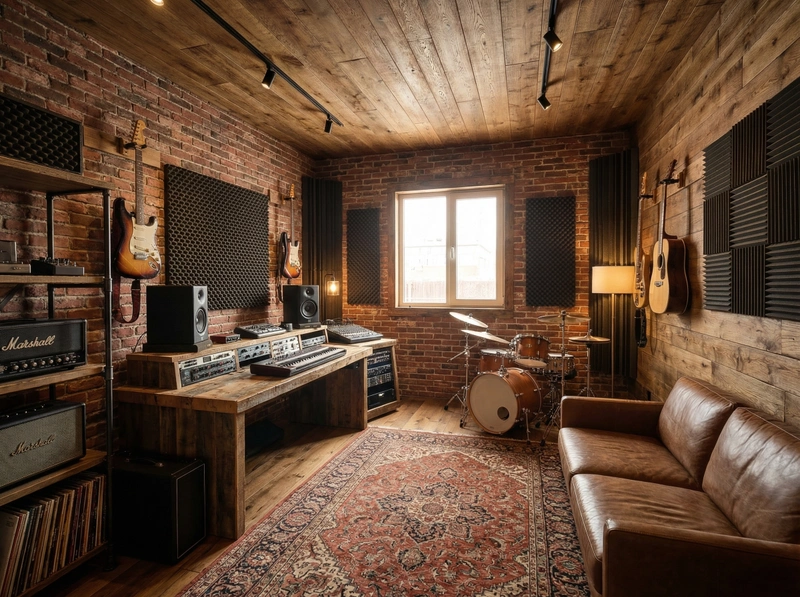Дизайн интерьера в стиле Лофт — Кабинет от нейросети RoomGPT
