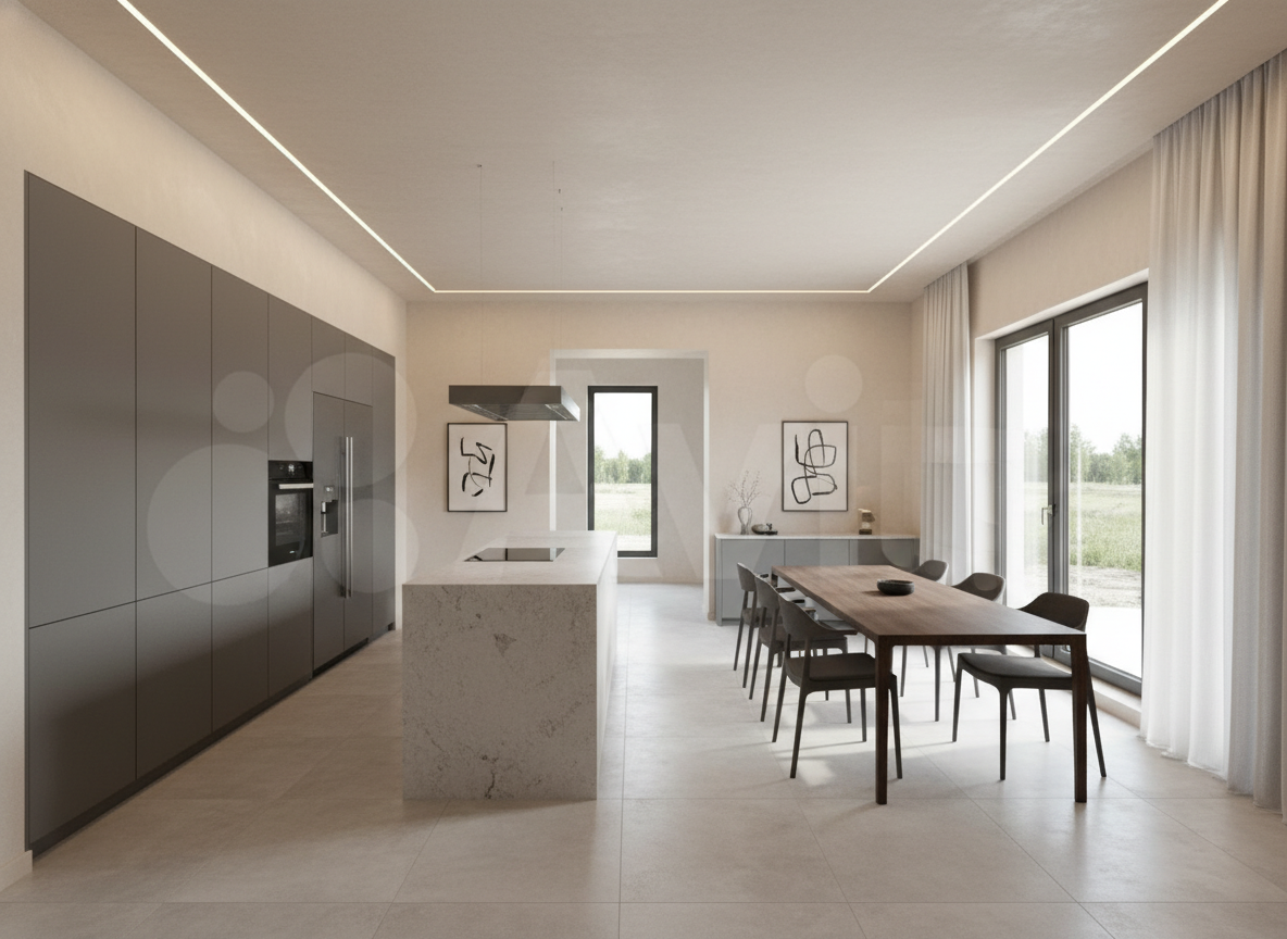 Дизайн кухни в стиле Минимализм — фото интерьера от нейросети RoomGPT