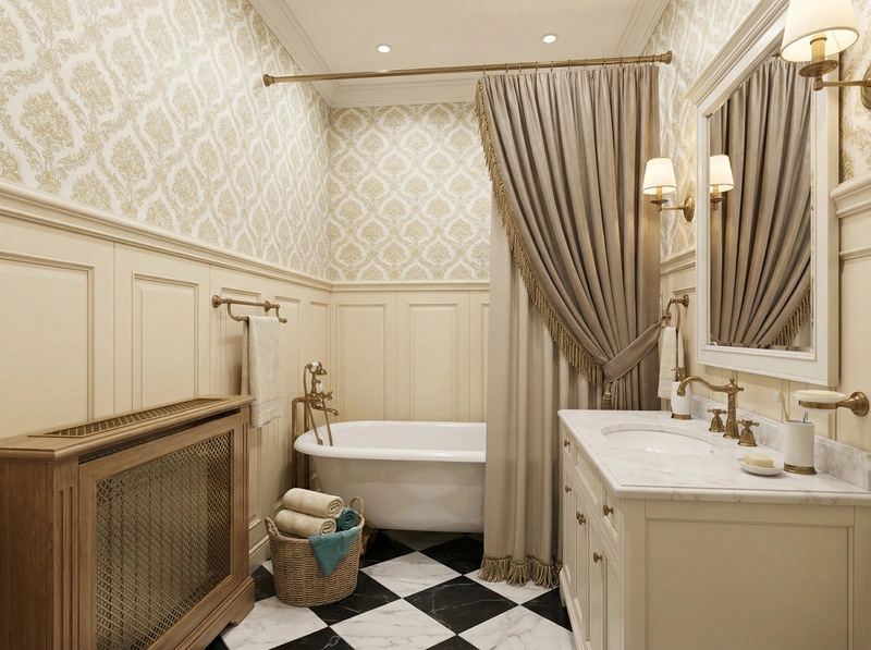 Дизайн интерьера в стиле Классика — Ванная от нейросети RoomGPT