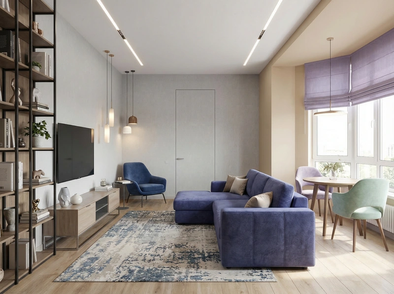 Дизайн интерьера в стиле Минимализм — Гостиная от нейросети RoomGPT