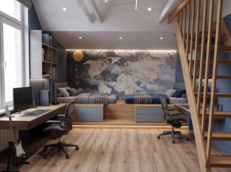 Дизайн детской в стиле Минимализм — фото интерьера от нейросети RoomGPT