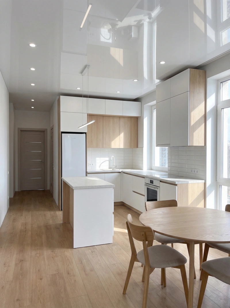 Дизайн интерьера в стиле Сканди — Кухня от нейросети RoomGPT