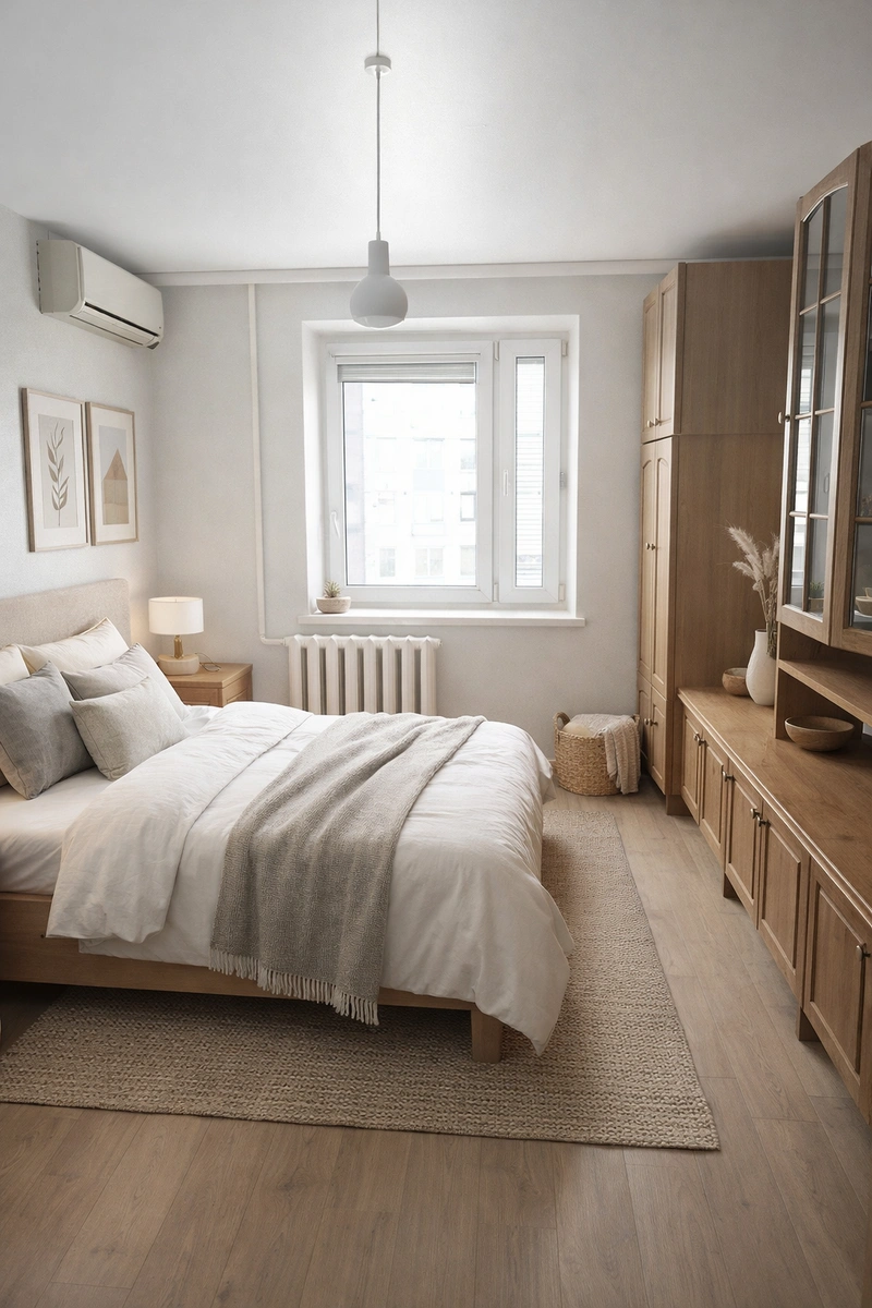 Дизайн интерьера в стиле Сканди — Спальня от нейросети RoomGPT