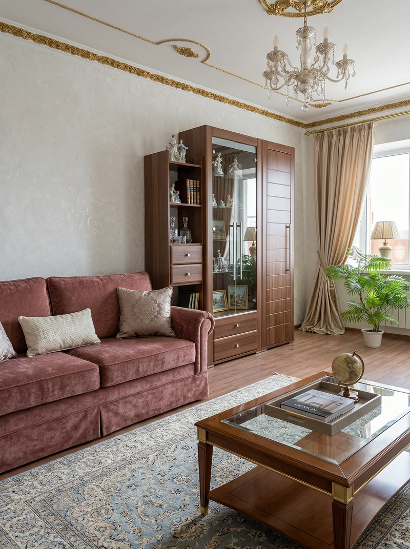 Дизайн интерьера в стиле Классика — Гостиная от нейросети RoomGPT