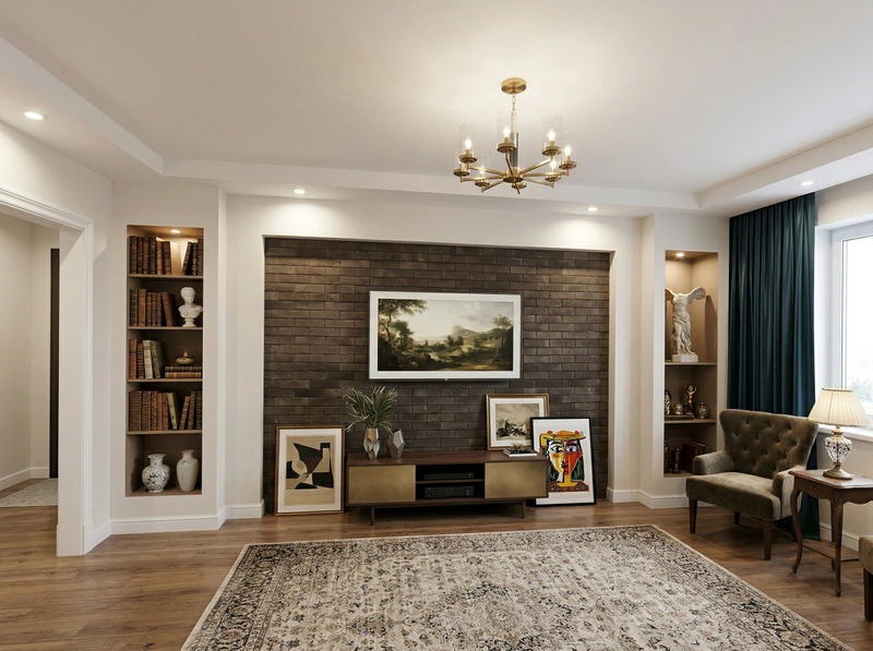 Дизайн гостиной в стиле Классика — фото интерьера от нейросети RoomGPT