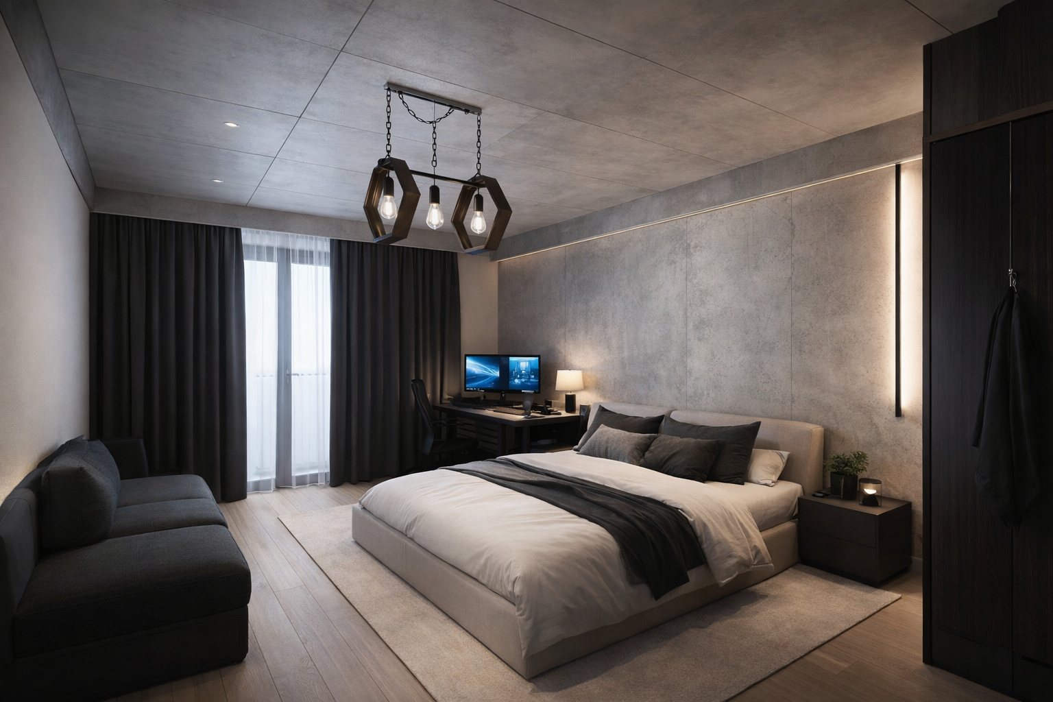 Дизайн спальни в стиле Минимализм — фото интерьера от нейросети RoomGPT