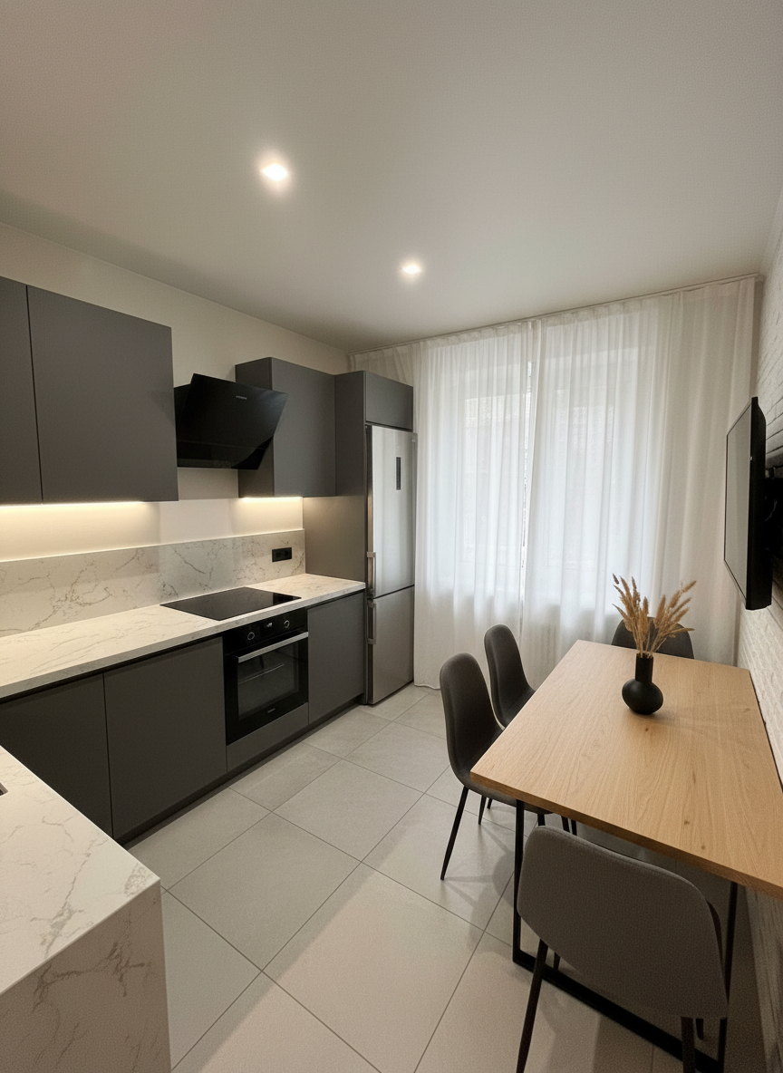 Дизайн кухни в стиле Минимализм — фото интерьера от нейросети RoomGPT