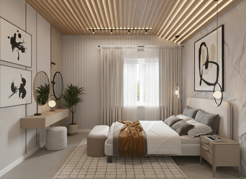 Дизайн интерьера в стиле Сканди — Спальня от нейросети RoomGPT