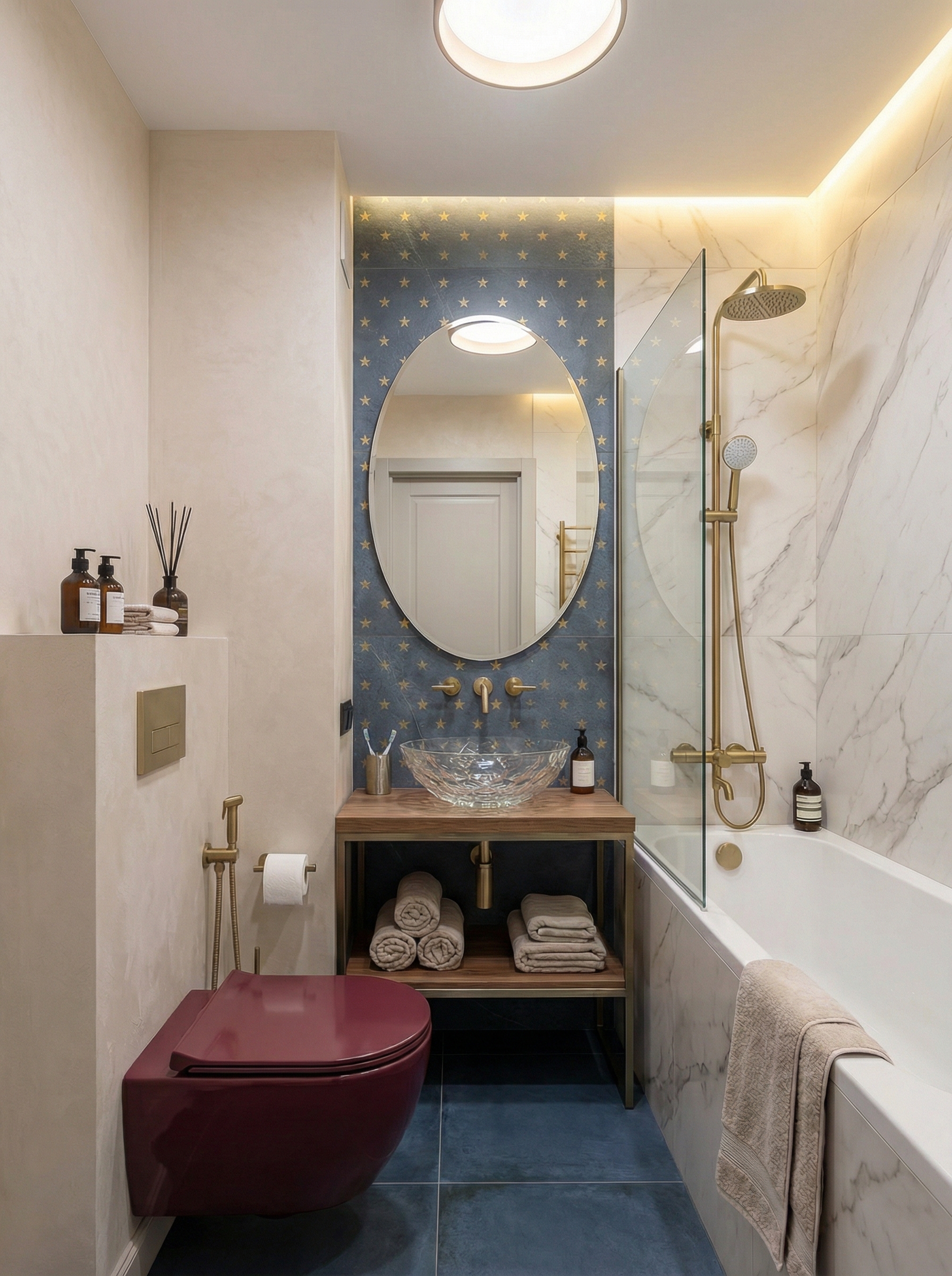 Дизайн ванной в стиле Эклектика — фото интерьера от нейросети RoomGPT