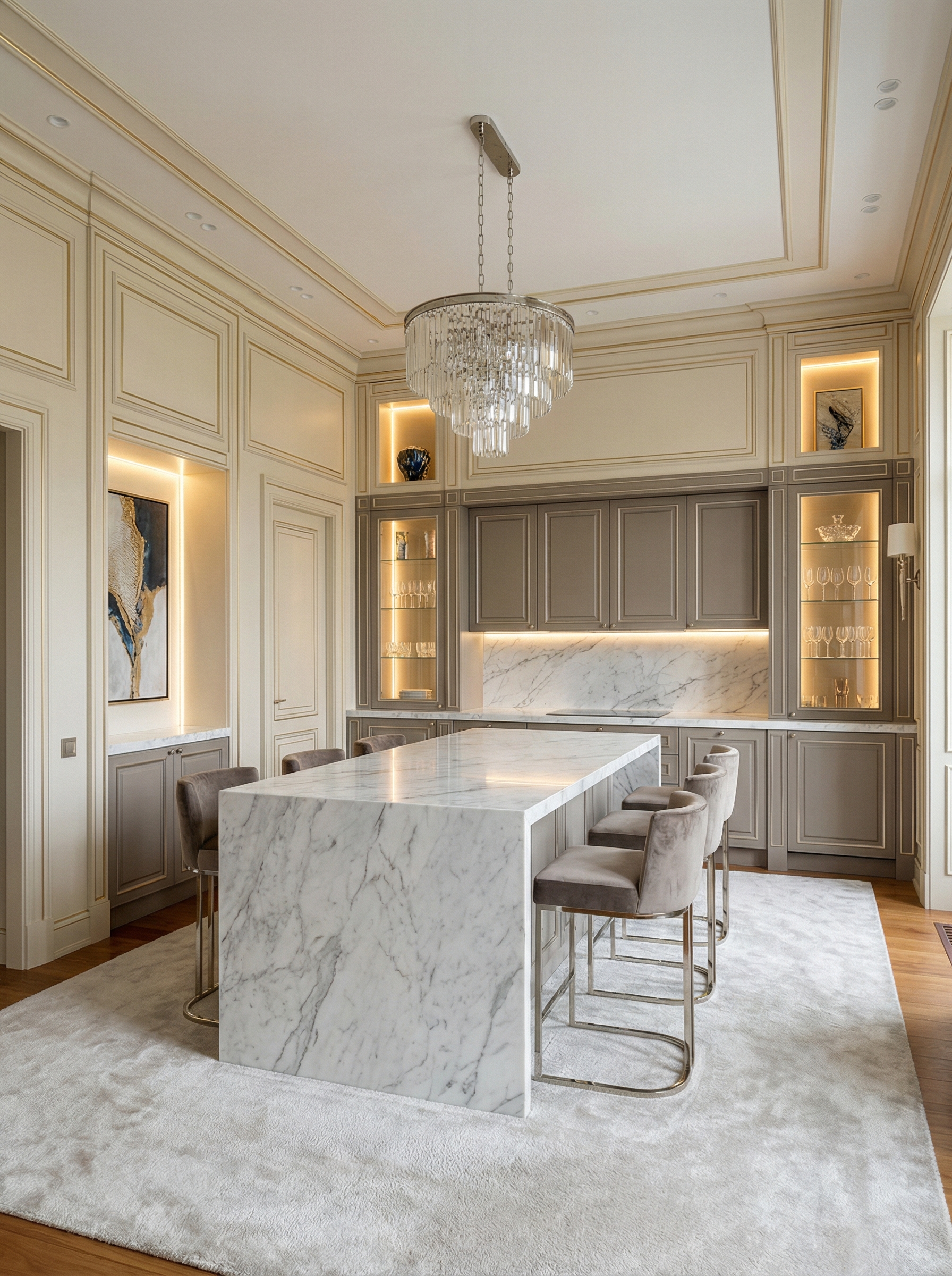 Дизайн гостиной в стиле Классика — фото интерьера от нейросети RoomGPT