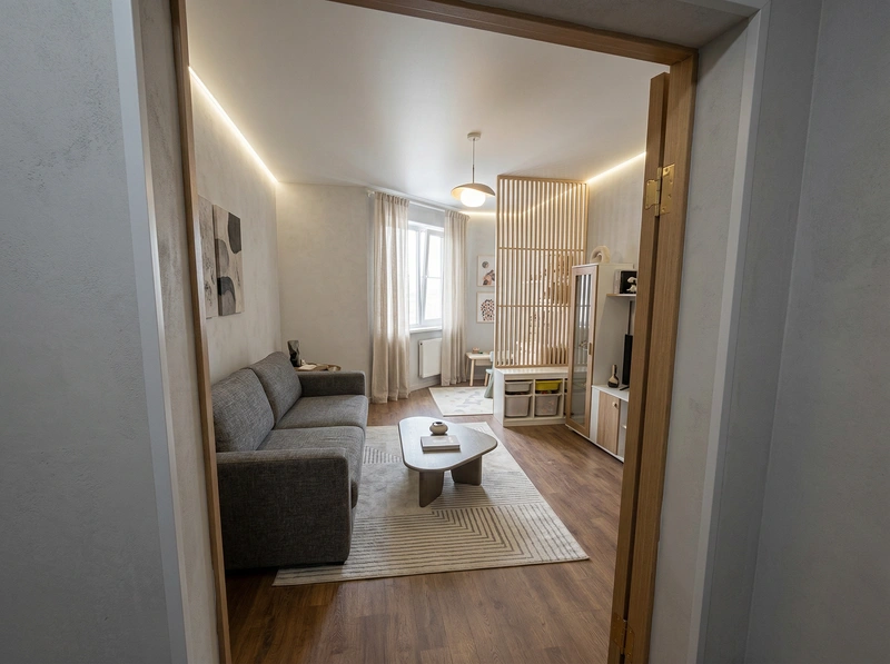 Дизайн интерьера в стиле Минимализм — Гостиная от нейросети RoomGPT