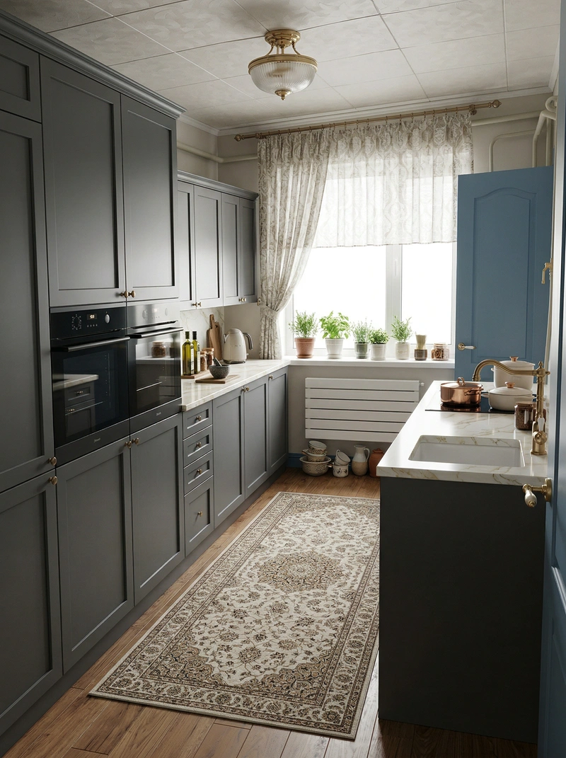 Дизайн интерьера в стиле Классика — Кухня от нейросети RoomGPT