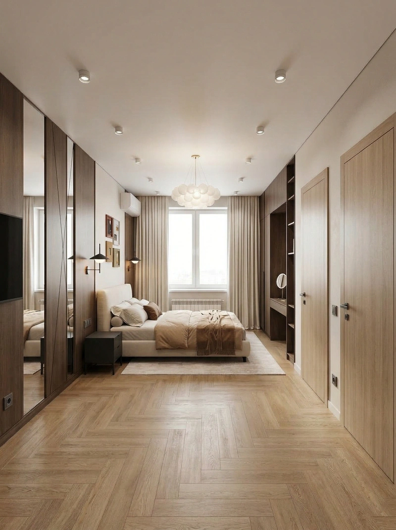 Дизайн спальни в стиле Минимализм — фото интерьера от нейросети RoomGPT