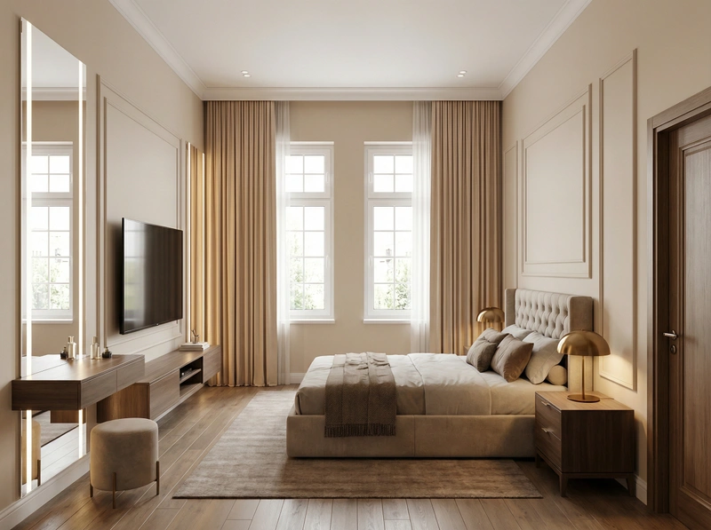 Дизайн интерьера в стиле Классика — Спальня от нейросети RoomGPT