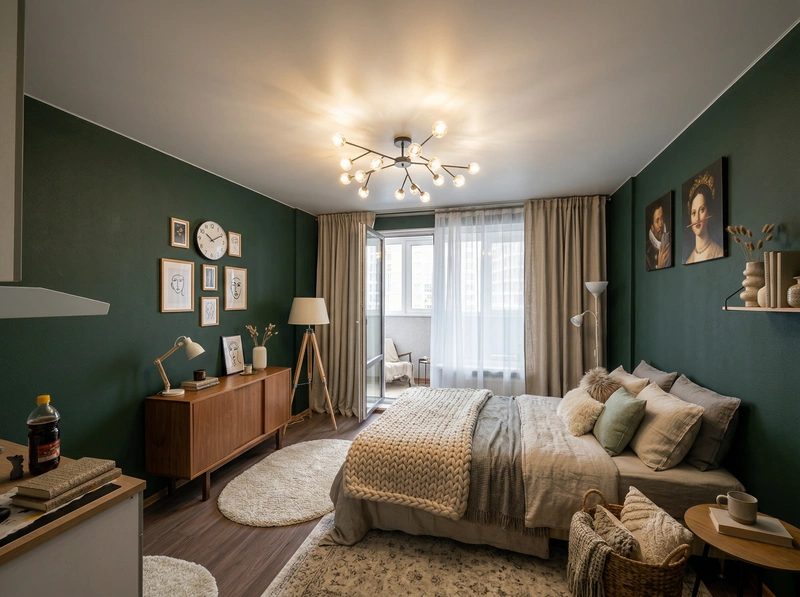 Дизайн интерьера в стиле Хюгге — Гостиная от нейросети RoomGPT